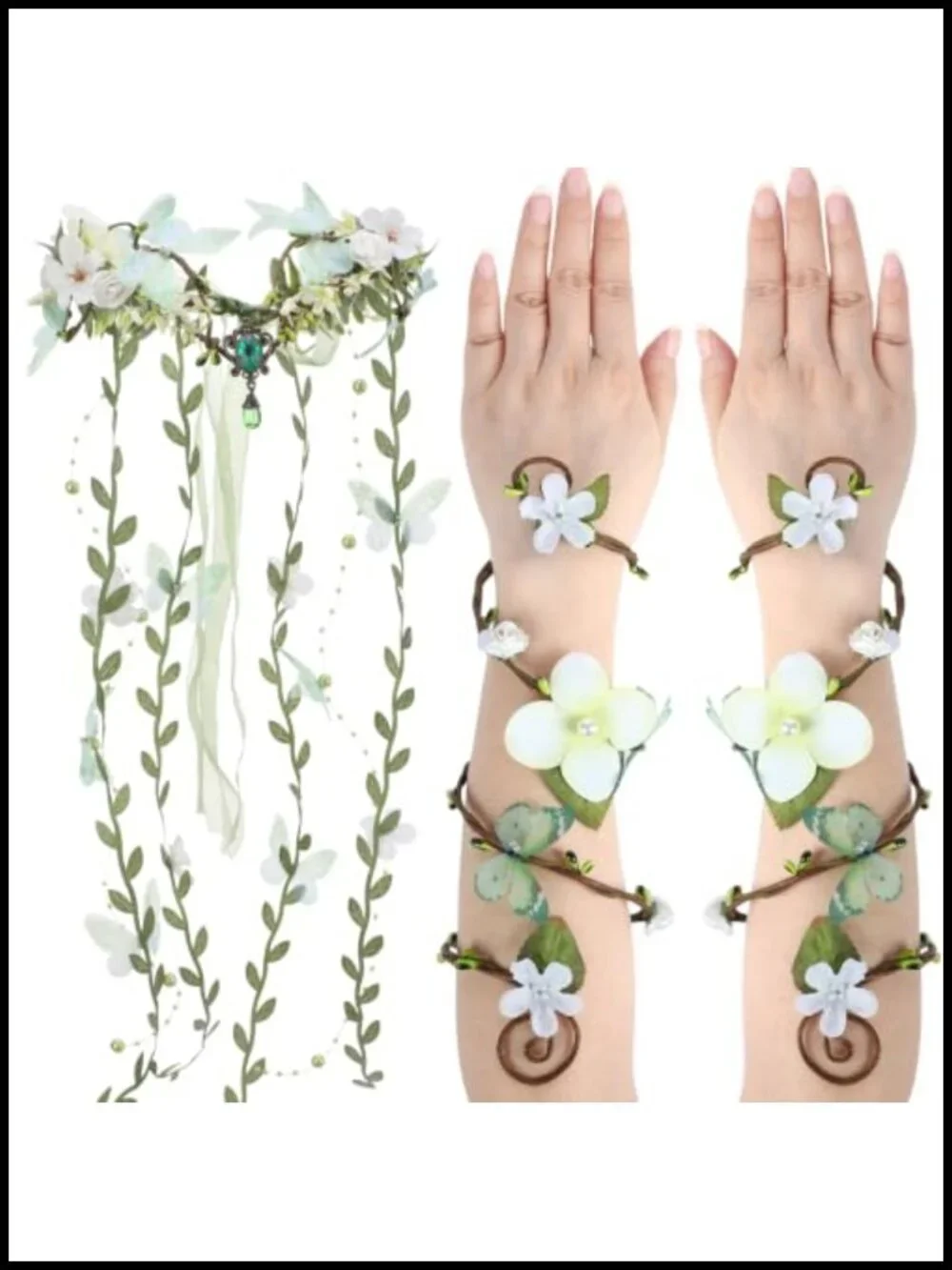 Fairy Crown with Arm Wraps 3pc Set Renaissance Costume Accessory Adult Women's